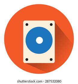 Hard drive icon vector flat design.