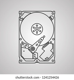 hard drive icon vector illustration Linear symbol