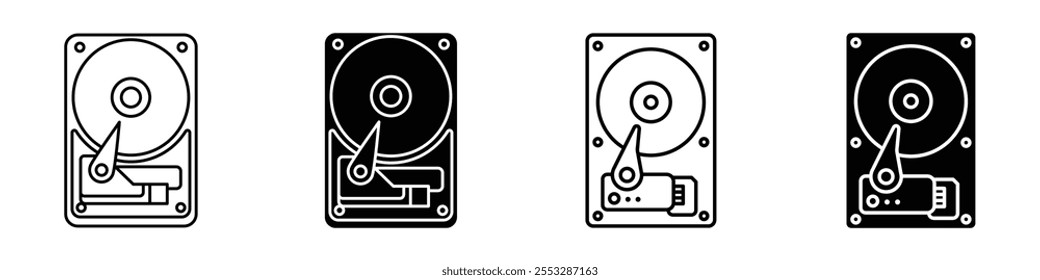 Vektorsatz für das Festplattensymbol. EPS10