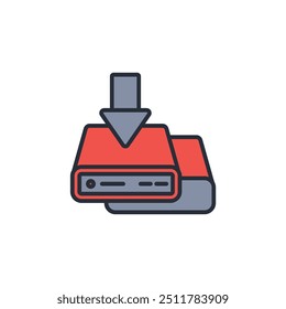 Icono de disco duro. Vector. Movimiento editable. signo de estilo lineal para uso Diseño web, logotipo. Ilustración de símbolo.