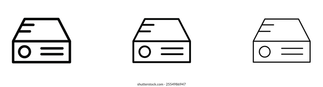 Hard drive icons in tree different stroke sizes