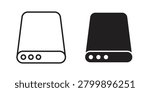 Hard drive icons vector Collection Clipart Pack. icon with editable line stroke