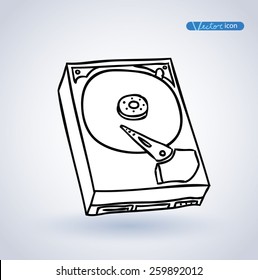 hard drive isolated, vector illustration.
