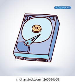 hard drive isolated, vector illustration.