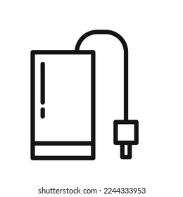 Hard drive line icon isolated on white background. Black flat thin icon on modern outline style. Linear symbol and editable stroke. Simple and pixel perfect stroke vector illustration. 