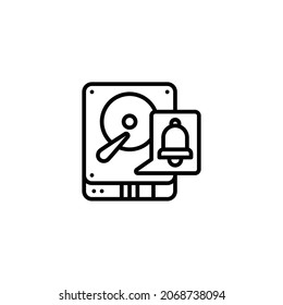 Icono de línea de disco duro, plantilla de vector