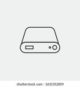 Hard drive line vector icon