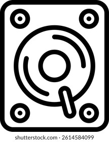 Hard Drive Line Vector Icon Design