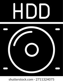 Design de ícone de vetor de linha de disco rígido