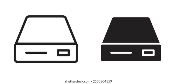 Hard drive liner icon vector set.