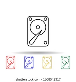 Hard drive multi color style icon. Simple thin line, outline vector of computer parts icons for ui and ux, website or mobile application