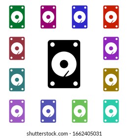 Hard drive multi color style icon. Simple glyph, flat vector of web icons for ui and ux, website or mobile application