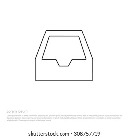 hard drive Outline Icon, Vector Illustration, Flat pictogram icon