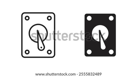 Hard drive outlined and solid icon vector collection.