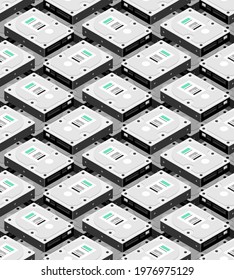 Hard drive pattern seamless. Hdd background. Vector illustration