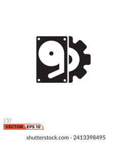 Icono de datos de recuperación de disco duro vector gráfico de la plantilla 