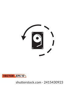 Hard drive recovery icon vector graphic of template