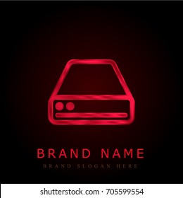 Hard drive red chromium metallic logo