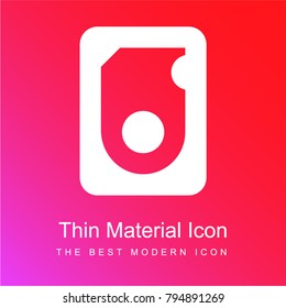 Hard drive red and pink gradient material white icon minimal design