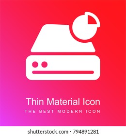 Hard drive red and pink gradient material white icon minimal design