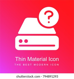 Hard drive red and pink gradient material white icon minimal design