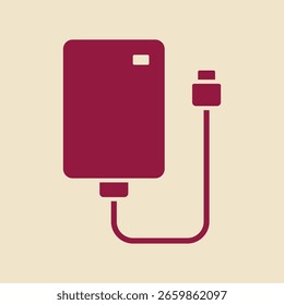 Hard Drive red trendy useful vector Illustration design delightful colorful background.eps