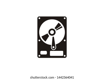 hard drive simple icon in black and white
