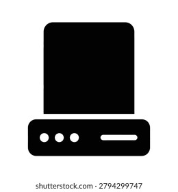 Hard drive storage device icon with harddrive computer technology hardware