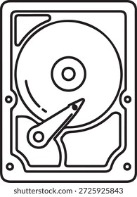 Dispositivo de armazenamento de dados em disco rígido isolado em fundo branco