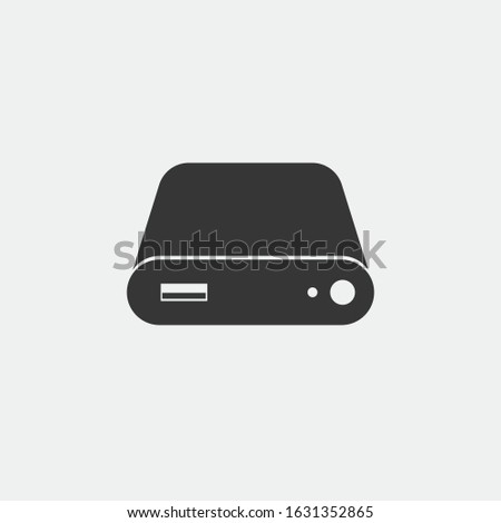 Hard drive with USB port vector icon storage medium icon
