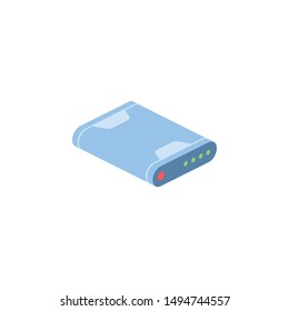 Hard drive. Vector 3d isometric, color web icons set, new flat style. Creative illustration design, idea for infographics.