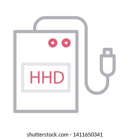 hard drive vector color line icon