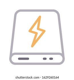 hard drive vector color line icon 
