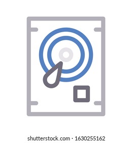 hard drive vector color line icon 
