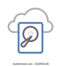 hard drive vector colour line icon 