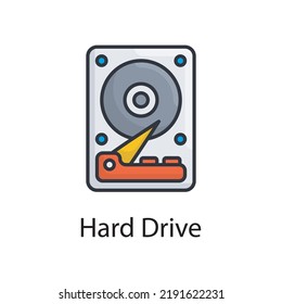 Hard Drive vector filled outline Icon Design illustration. Miscellaneous Symbol on White background EPS 10 File