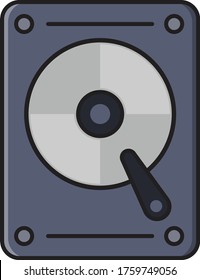 hard drive vector flat color icon 