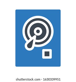 hard drive vector glyph color icon 