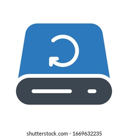 hard drive vector glyph color icon 