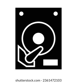 Hard Drive Vector Glyph Icon For Personal And Commercial Use.
