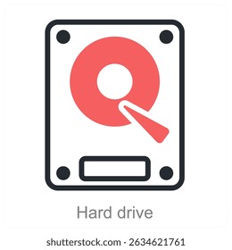 hard drive vector icon concept design