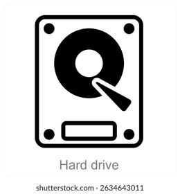 hard drive vector icon concept design
