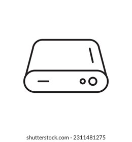 Icono vector del disco duro. Signo plano de unidad de disco duro. Pictograma del símbolo del banco de energía portátil. icono de interfaz de usuario de UX