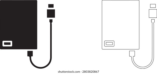 Hard drive vector icon Hard disk drive flat sign Portable Power bank icon symbol pictogram UX UI icon	