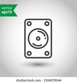 Hard drive vector icon. External hard disk icon. Hard disk drive sign. Sata flat pictogram 