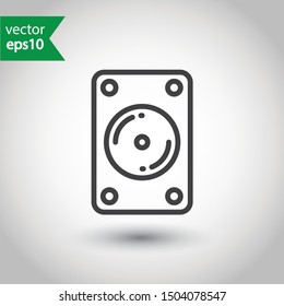 Hard drive vector icon. External hard disk icon. Hard disk drive sign. Sata flat pictogram 