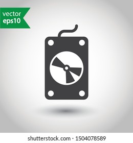 Hard drive vector icon. External hard disk icon. Hard disk drive sign. Sata flat pictogram 