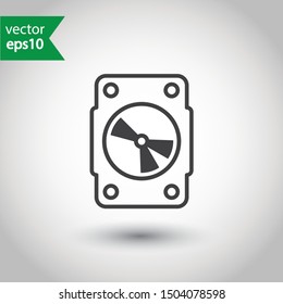 Hard drive vector icon. External hard disk icon. Hard disk drive sign. Sata flat pictogram 