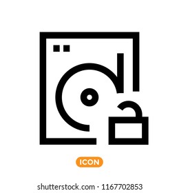 Hard Drive Vector Icon. Hardware related symbol in flat line style
