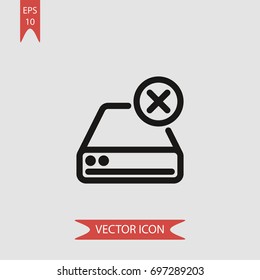 Hard drive vector icon, illustration symbol